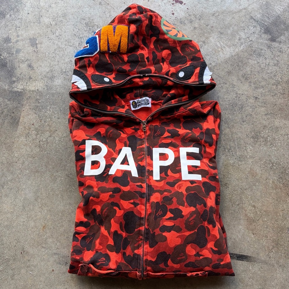 BAPE x XO We Overdose color camo shark full zip hoodie A Bathing Ape The Weekend